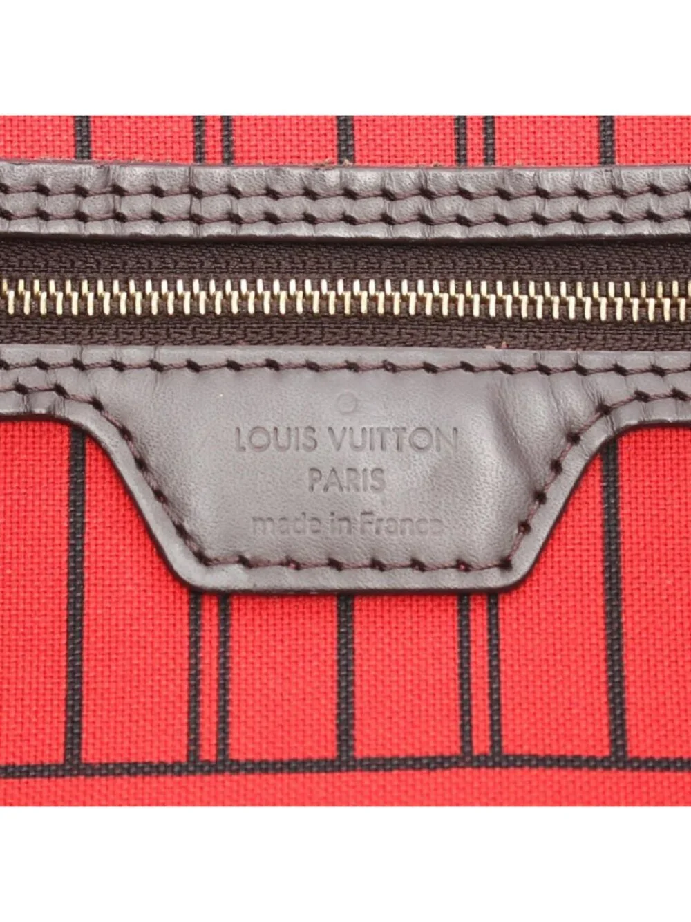 Louis Vuitton Tote Bag Neverfull MM Damier Ebene Cerise Canvas Leather